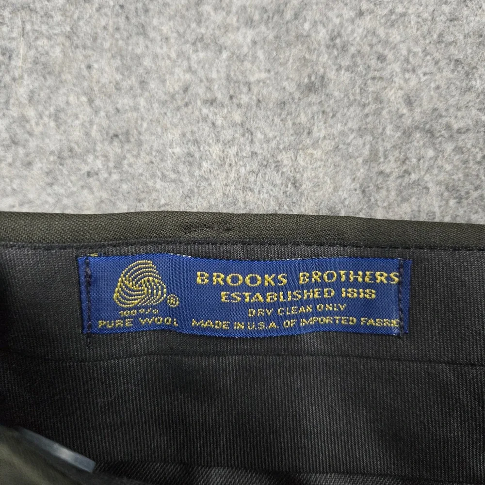 Vintage Brooks Brothers Dress Pants Mens 37 Green Wool Pleated Cuffed USA New
